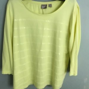 Chico’s Chartreuse/Lime Green Top Size 2